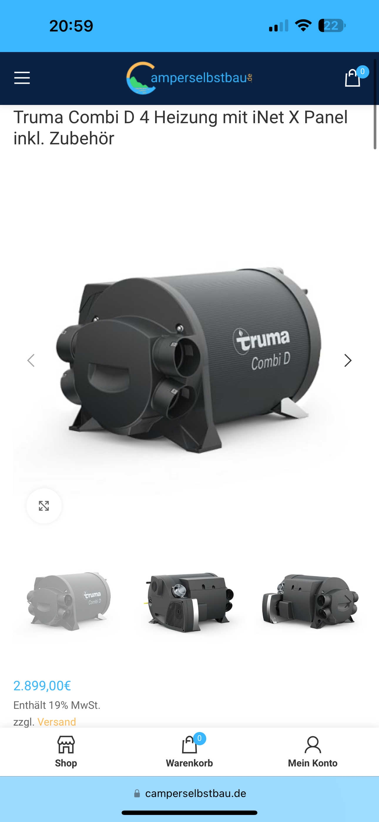 Truma Combi D 4 Heizung mit iNet X Panel