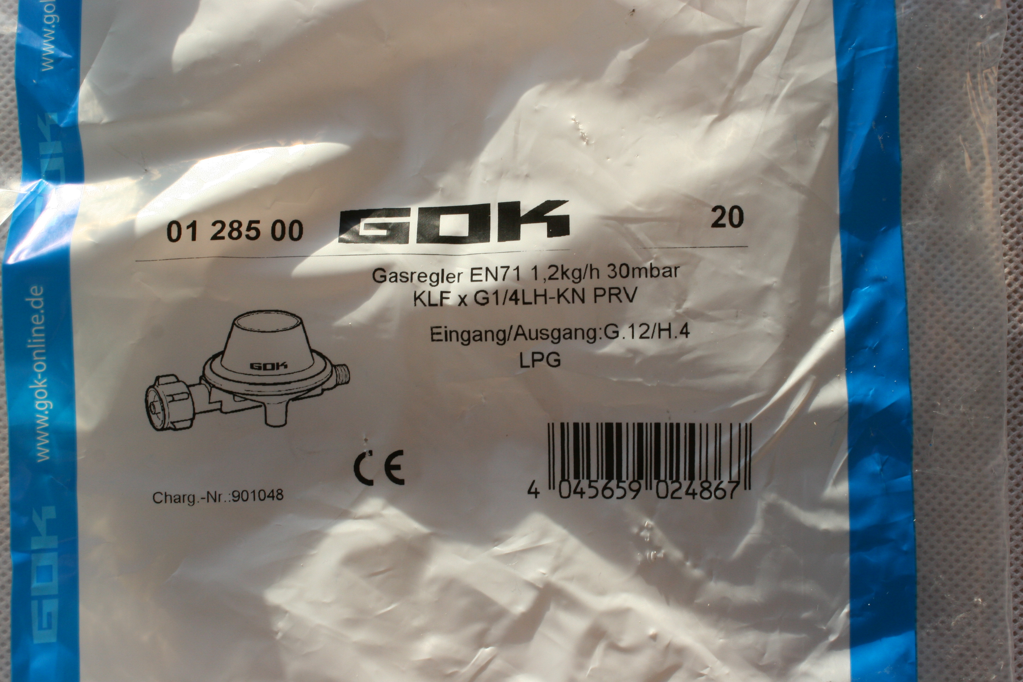 GOK Caravanregler 30 mbar 1,2 kg,h